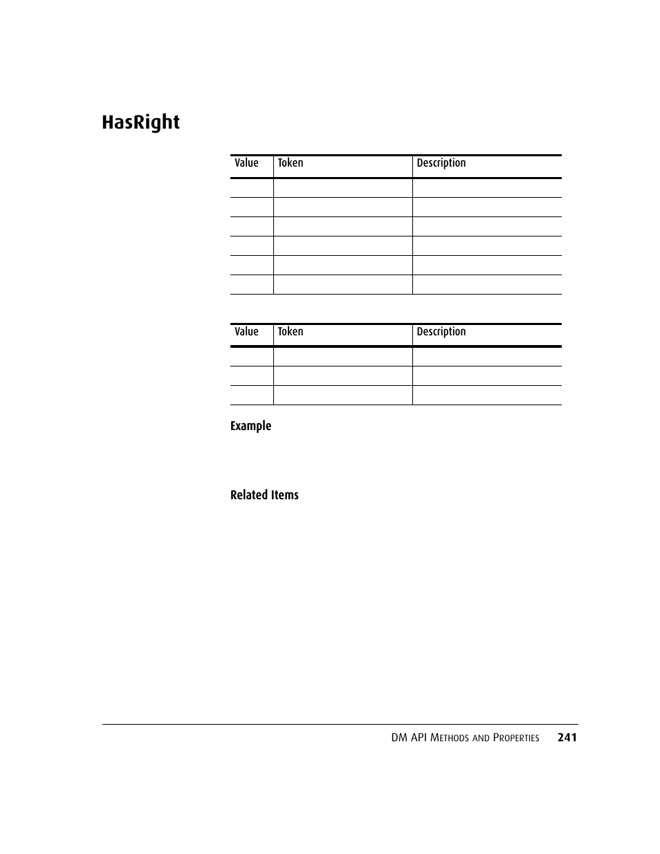 Hasright | Kofax DM API User Manual | Page 261 / 528