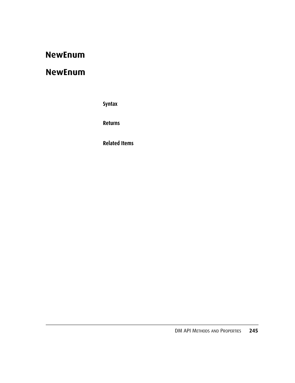 Newenum, Newenum 24 | Kofax DM API User Manual | Page 265 / 528