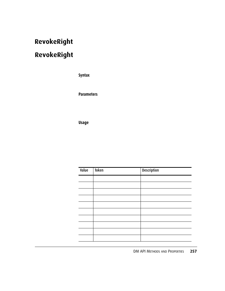 Revokeright, Revokeright 257 | Kofax DM API User Manual | Page 277 / 528