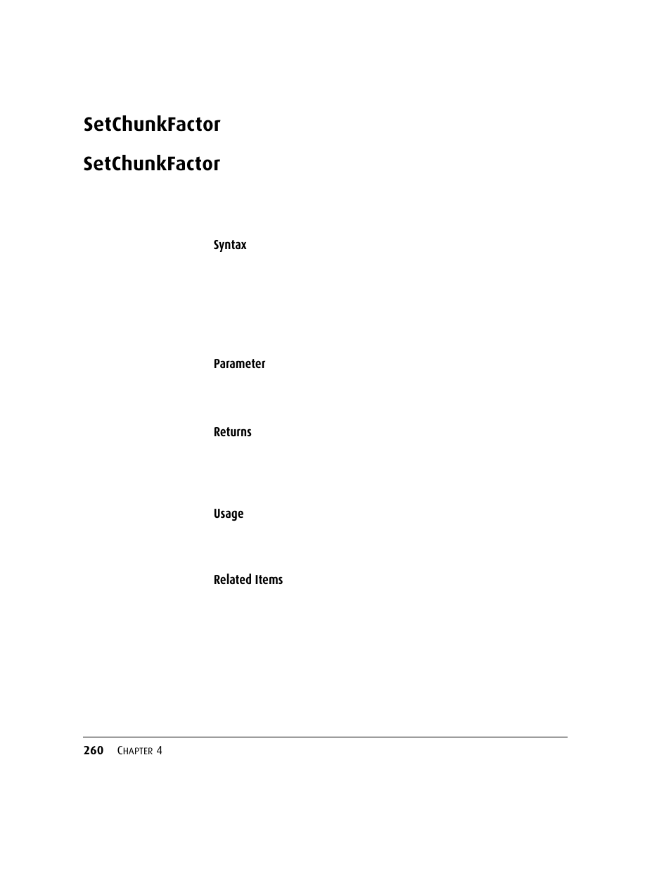 Setchunkfactor | Kofax DM API User Manual | Page 280 / 528