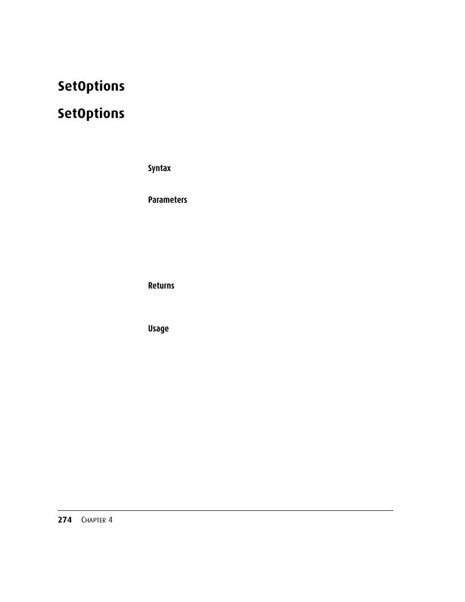 Setoptions | Kofax DM API User Manual | Page 294 / 528