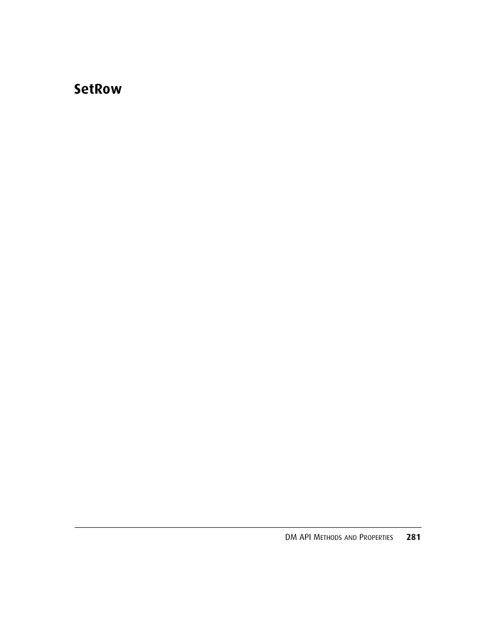 Setrow | Kofax DM API User Manual | Page 301 / 528