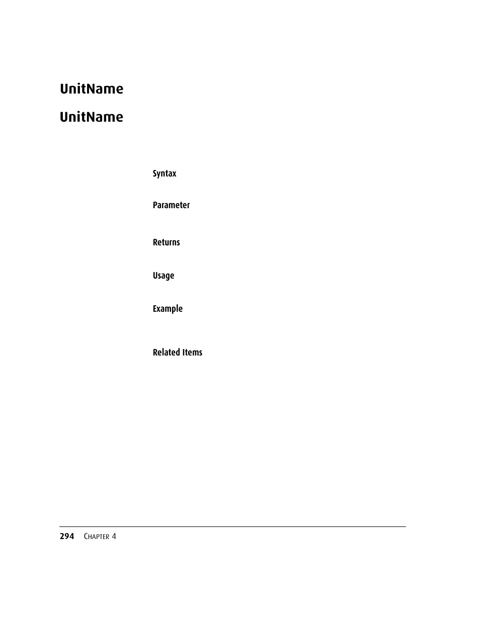 Unitname, Unitname 294, Unitname(i) | Kofax DM API User Manual | Page 314 / 528