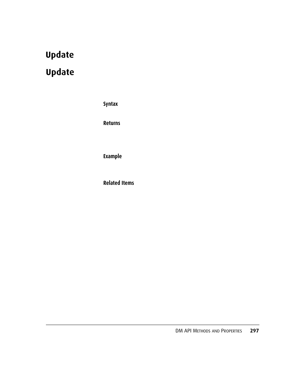 Update, C.update | Kofax DM API User Manual | Page 317 / 528