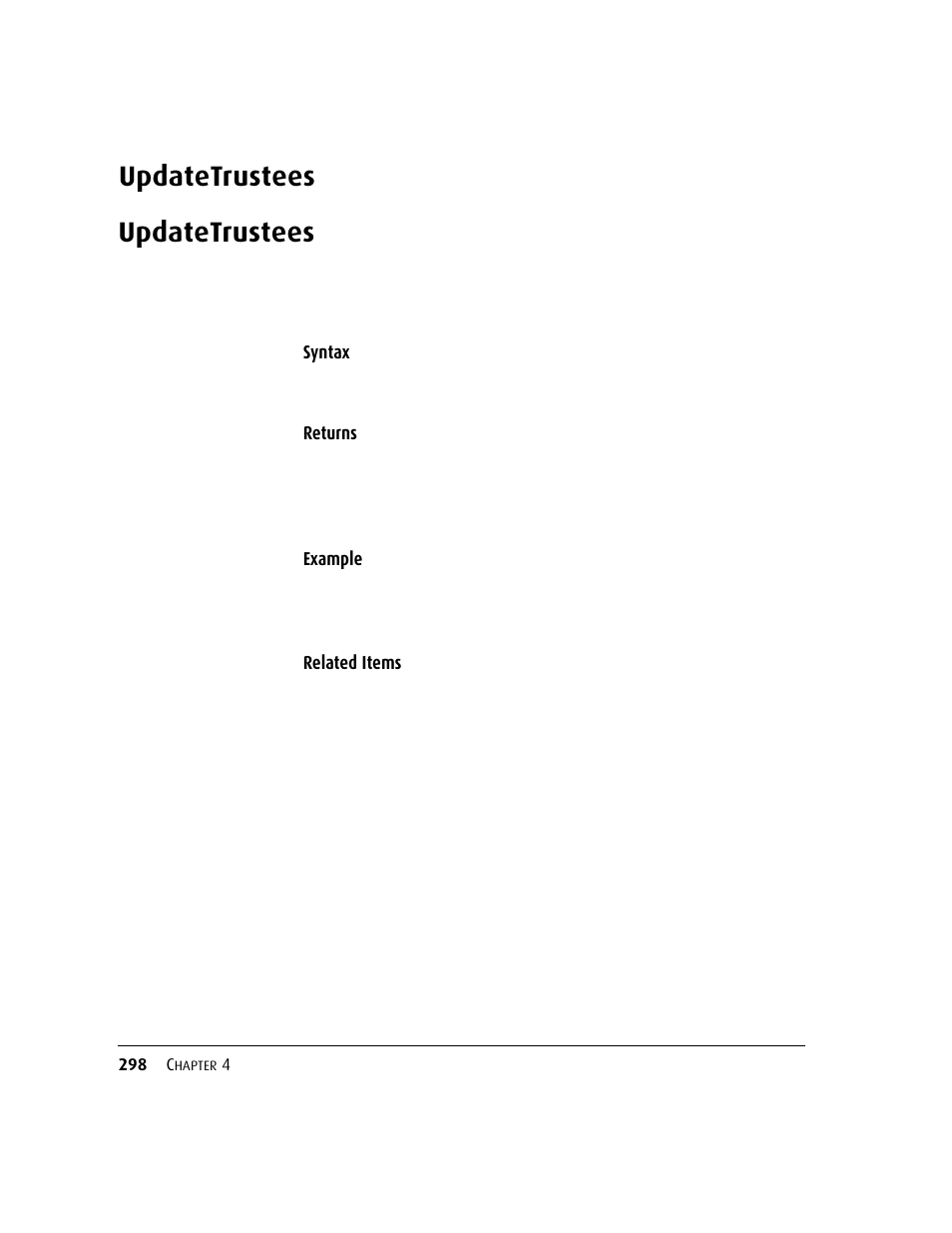Updatetrustees, Updatetrustees 298, Oc.updatetrustees | Kofax DM API User Manual | Page 318 / 528