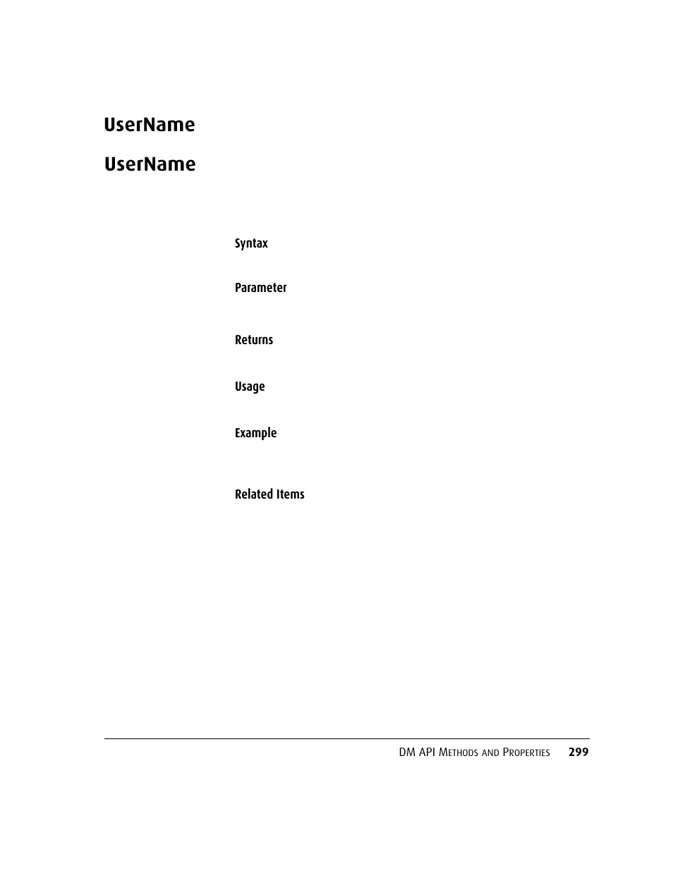 Username | Kofax DM API User Manual | Page 319 / 528