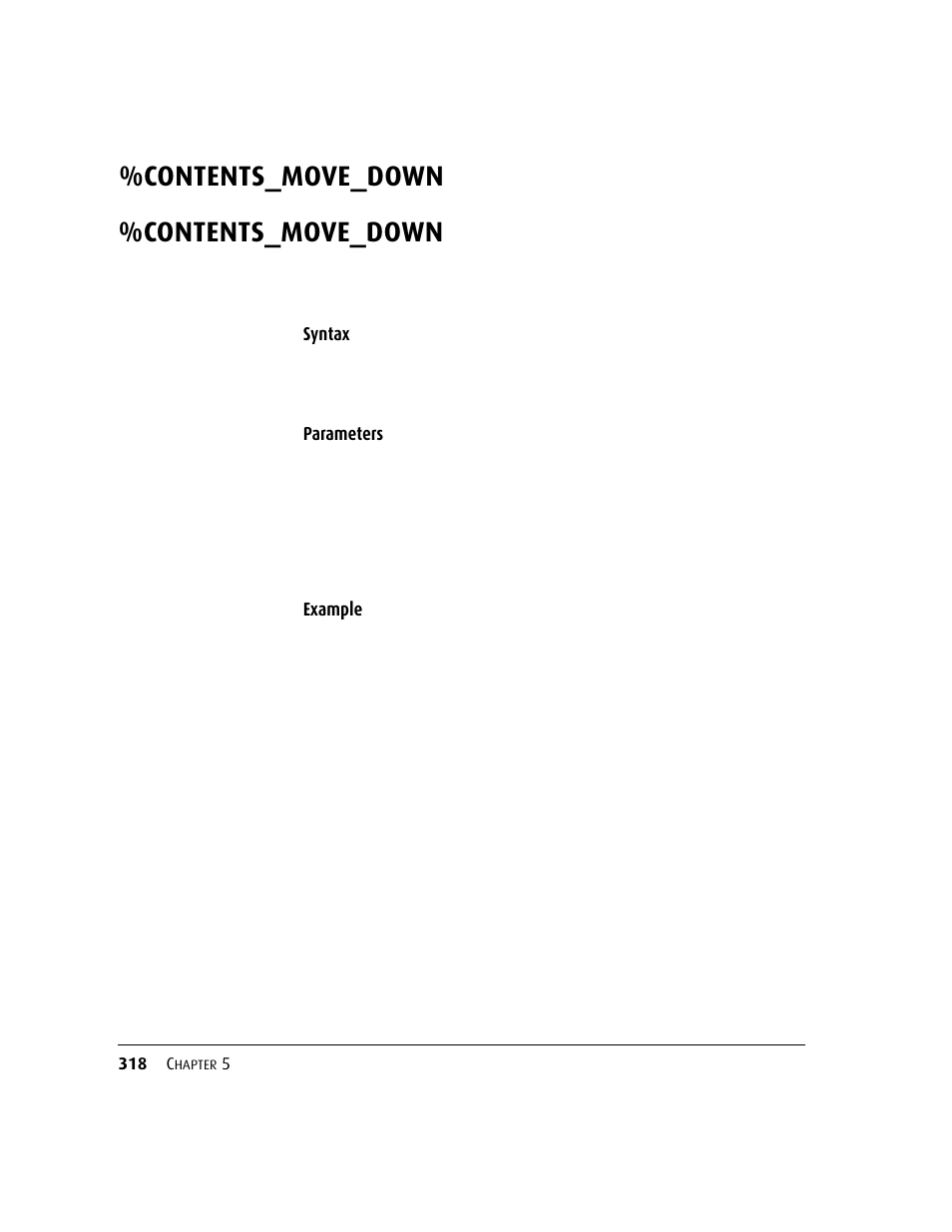 Contents_move_down, Syntax, Parameters example | Kofax DM API User Manual | Page 338 / 528