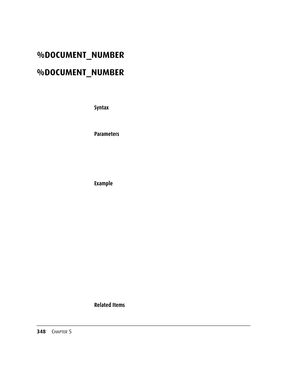 Document_number, Document_number 34, Syntax | Parameters example, Related items | Kofax DM API User Manual | Page 368 / 528