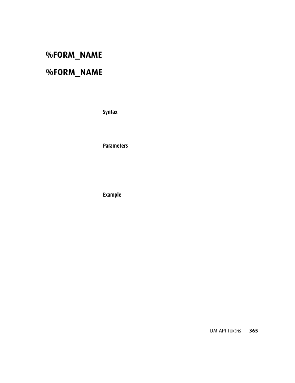 Form_name, Form_name 36, Syntax | Parameters example | Kofax DM API User Manual | Page 385 / 528