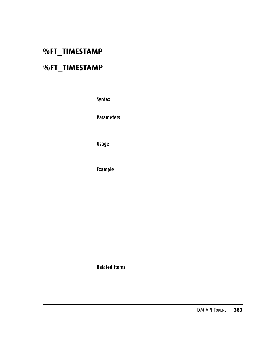 Ft_timestamp | Kofax DM API User Manual | Page 403 / 528