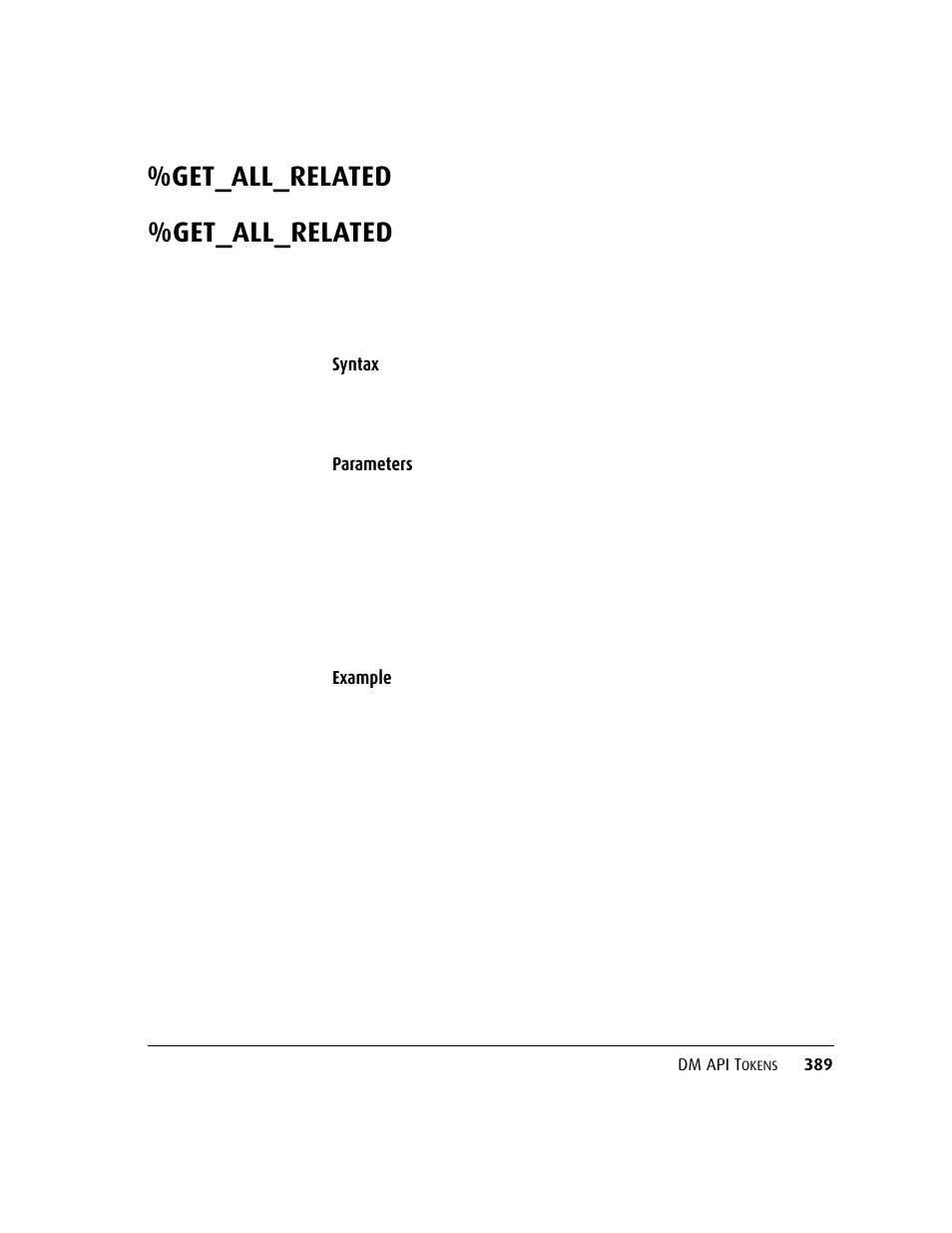 Get_all_related, Syntax, Parameters example | Kofax DM API User Manual | Page 409 / 528
