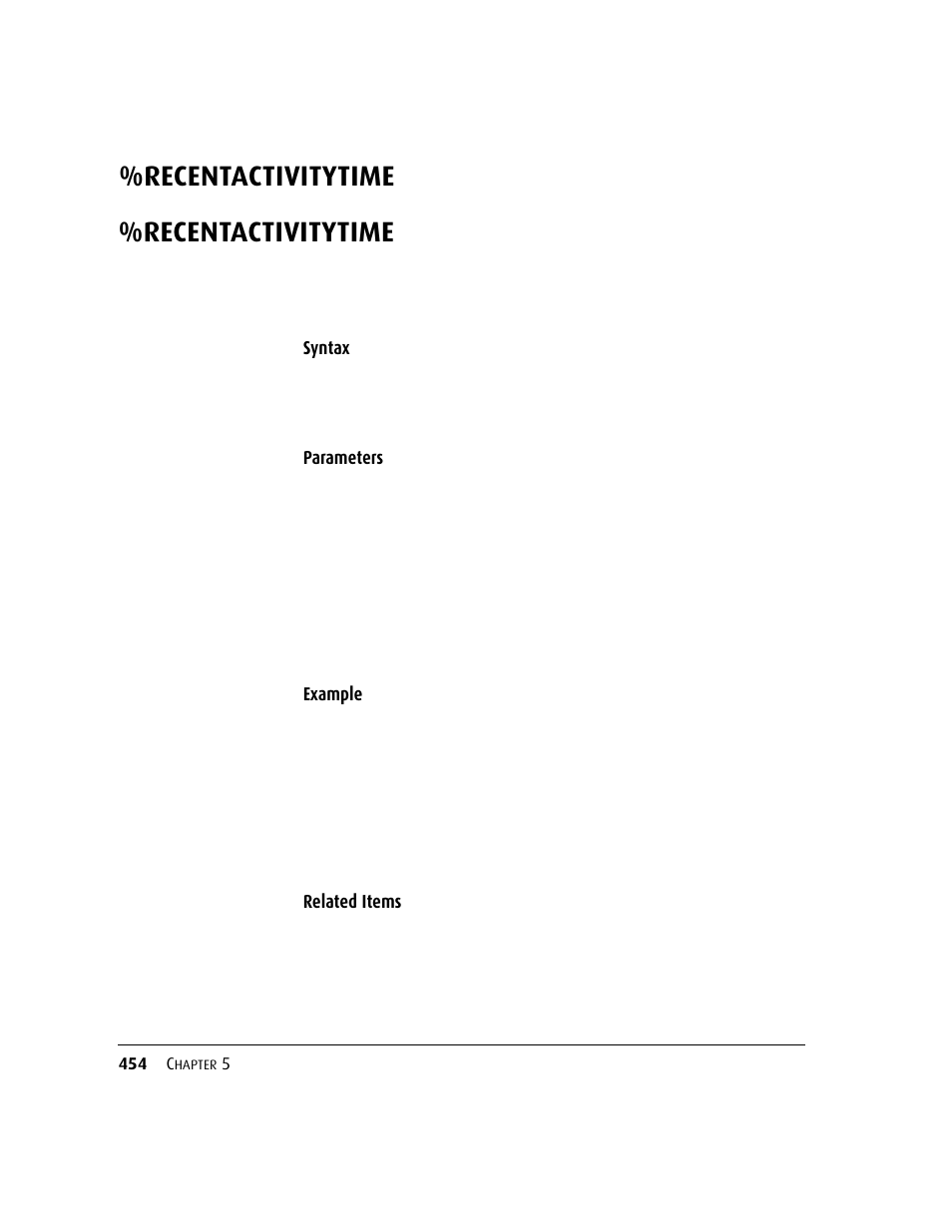 Recentactivitytime, Recentactivitytime 454 | Kofax DM API User Manual | Page 474 / 528