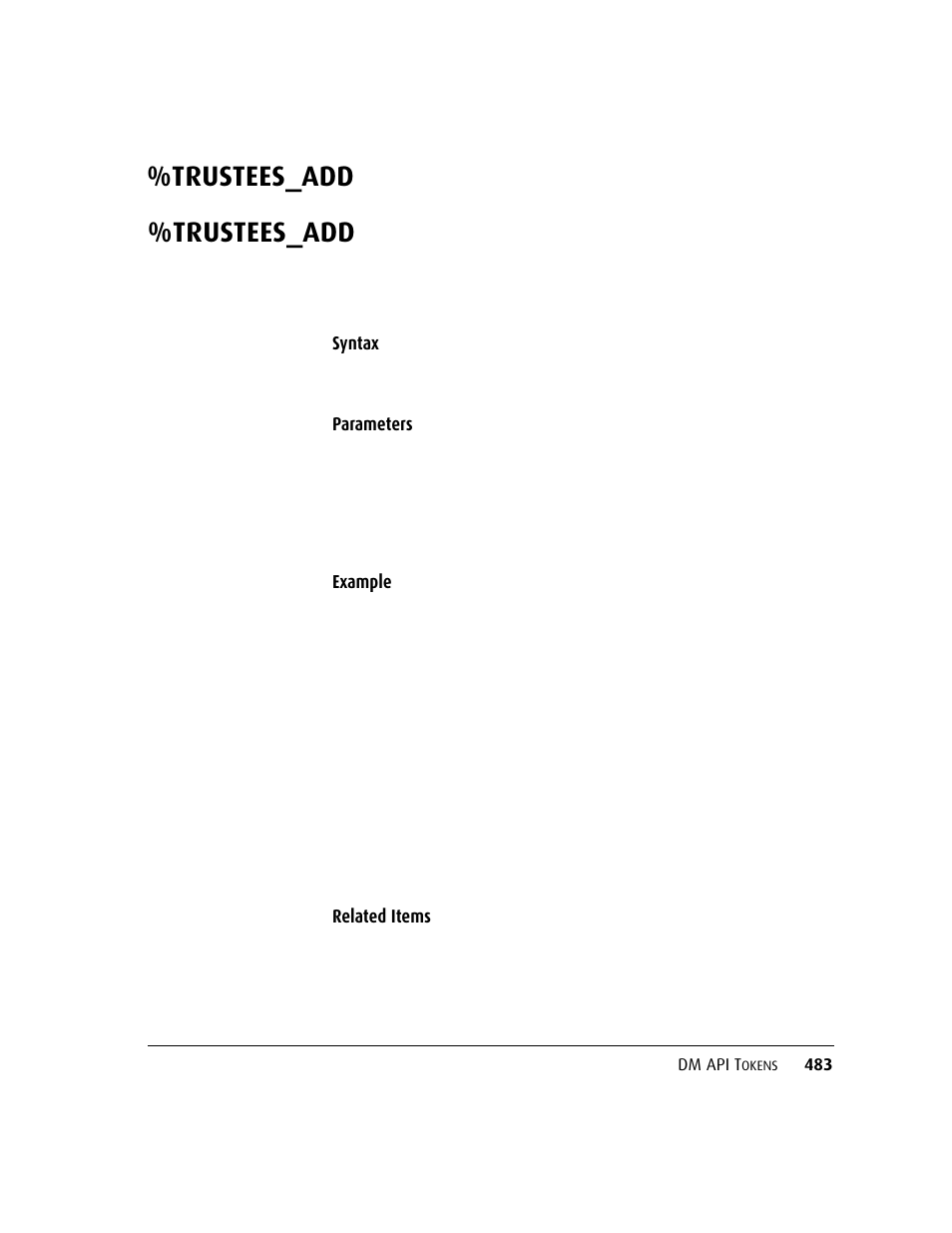 Trustees_add, Trustees_add 48 | Kofax DM API User Manual | Page 503 / 528