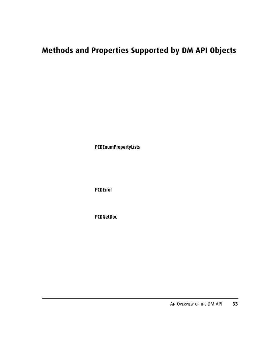 Methods and properties supported by dm api objects | Kofax DM API User Manual | Page 53 / 528