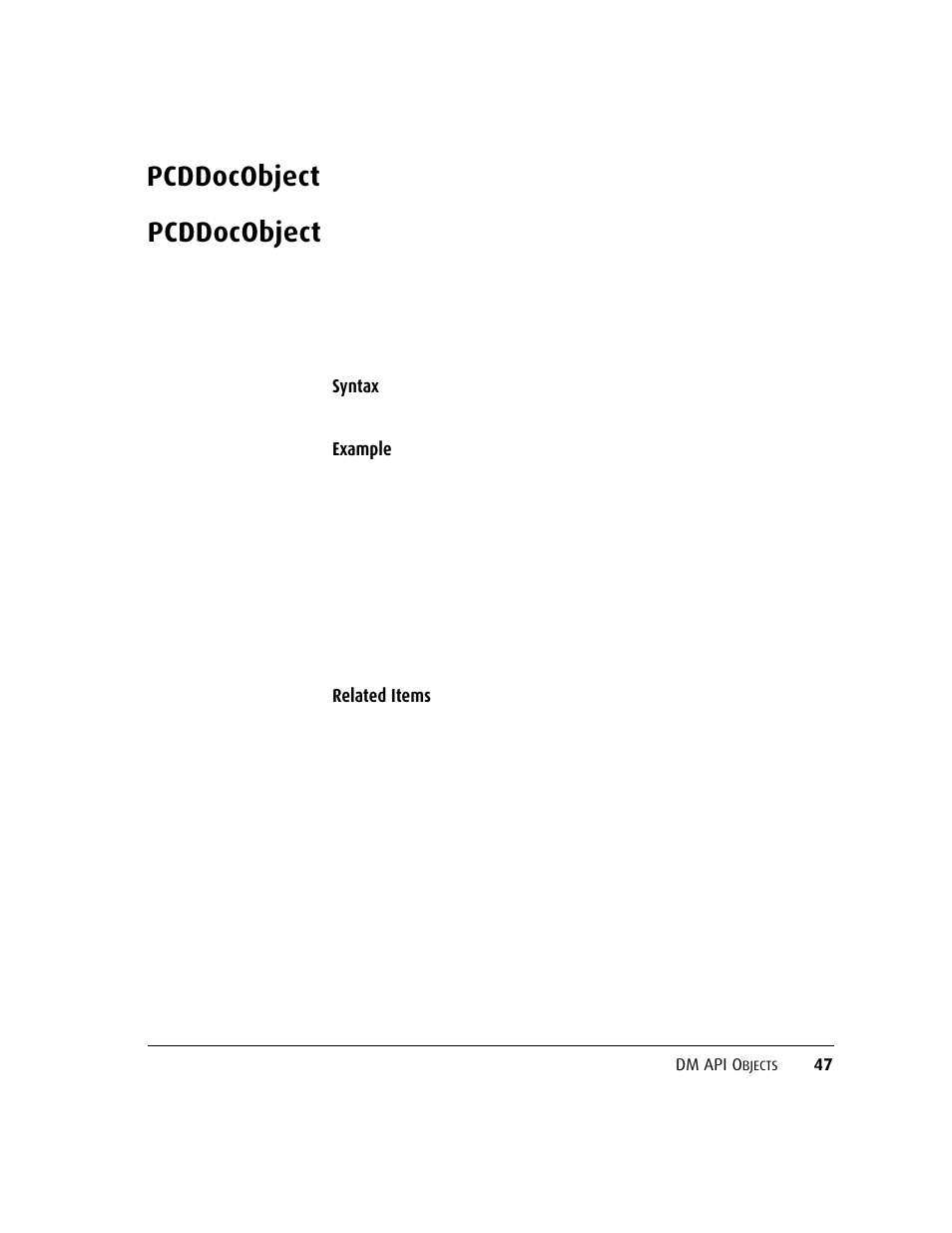 Pcddocobject, Pcddocobject 47, Pcddocobject") | Kofax DM API User Manual | Page 67 / 528