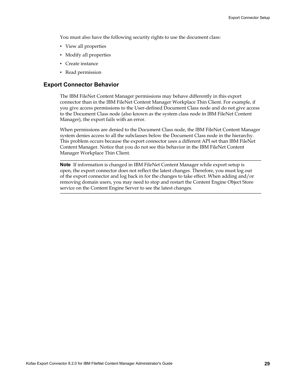 Export connector behavior | Kofax Export Connector 8.2.0 for IBM FileNet Content Manager User Manual | Page 29 / 30