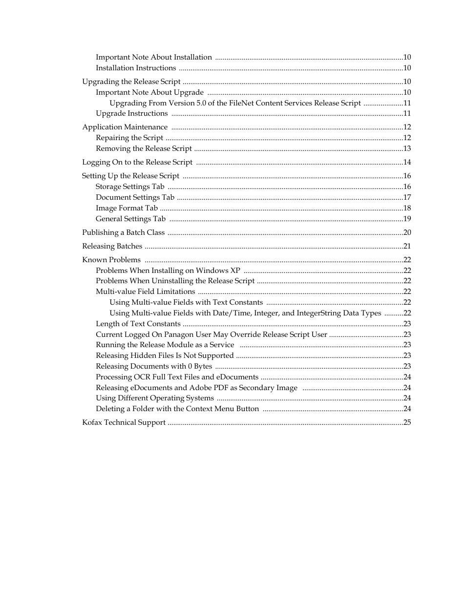 Kofax Ascen 7.0 Release Script for FileNet Panagon Content Services 5.2-5.4 User Manual | Page 4 / 30