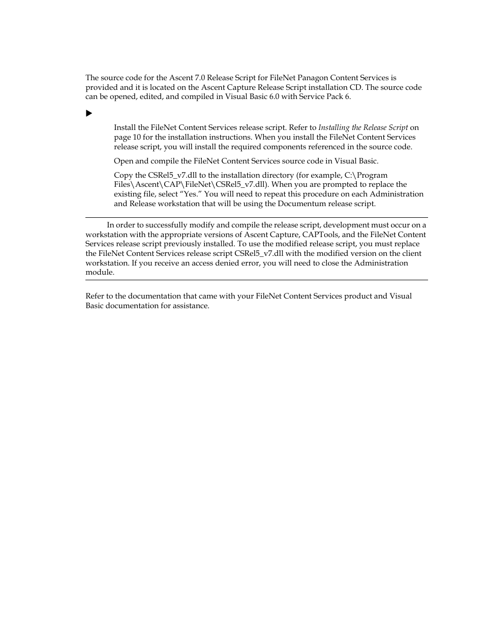 Source code | Kofax Ascen 7.0 Release Script for FileNet Panagon Content Services 5.2-5.4 User Manual | Page 7 / 30