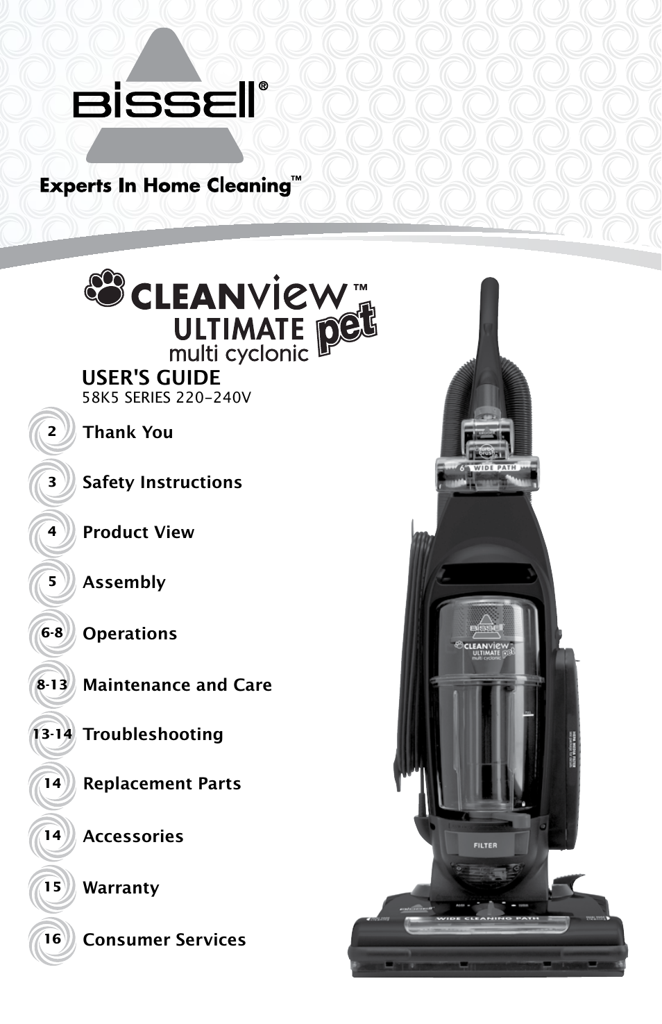 Bissell 58K5 User Manual | 16 pages