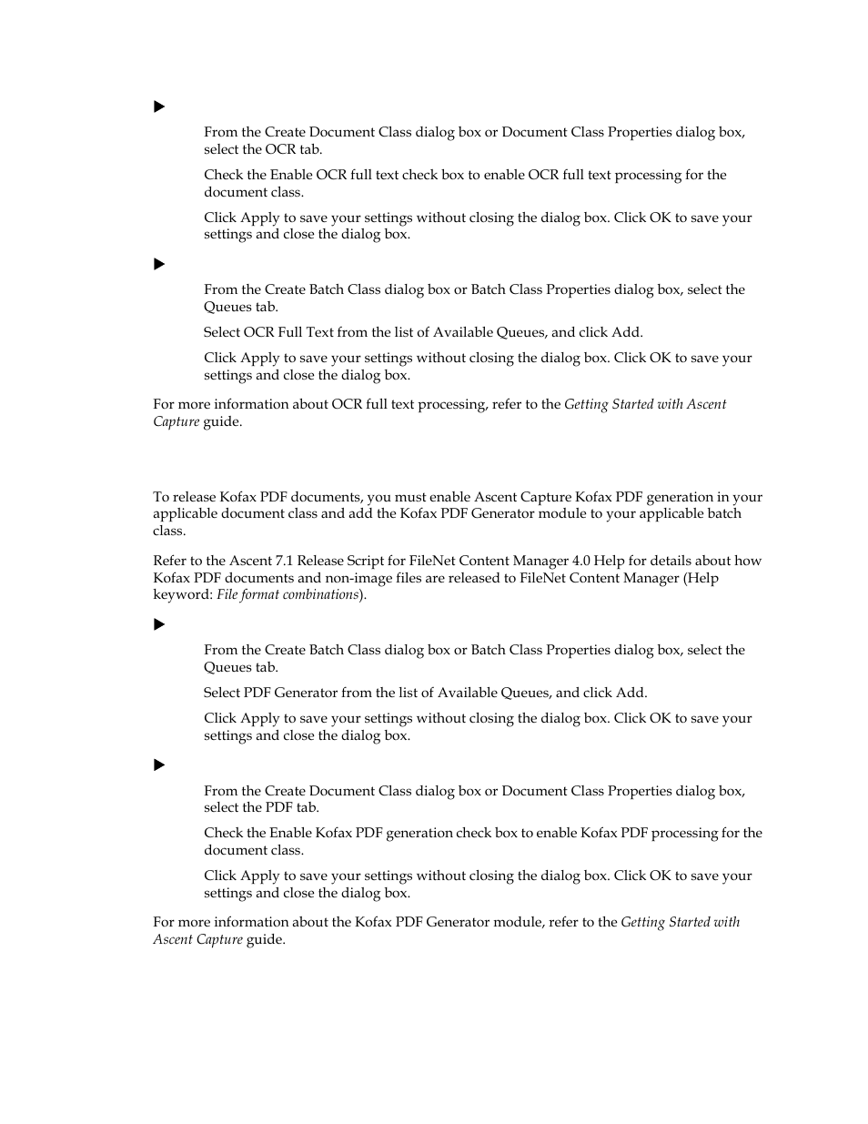 Kofax pdf options | Kofax Ascen 7.1 Release Script for FileNet Content Manager 4.0 User Manual | Page 24 / 48