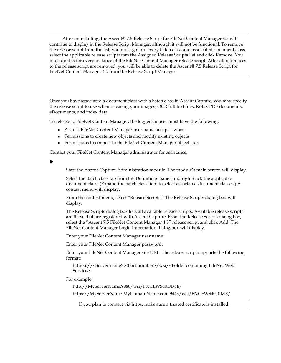 Logging on to the release script | Kofax Ascen 7.5 Release Script for FileNet Content Manager 4.5 User Manual | Page 27 / 42