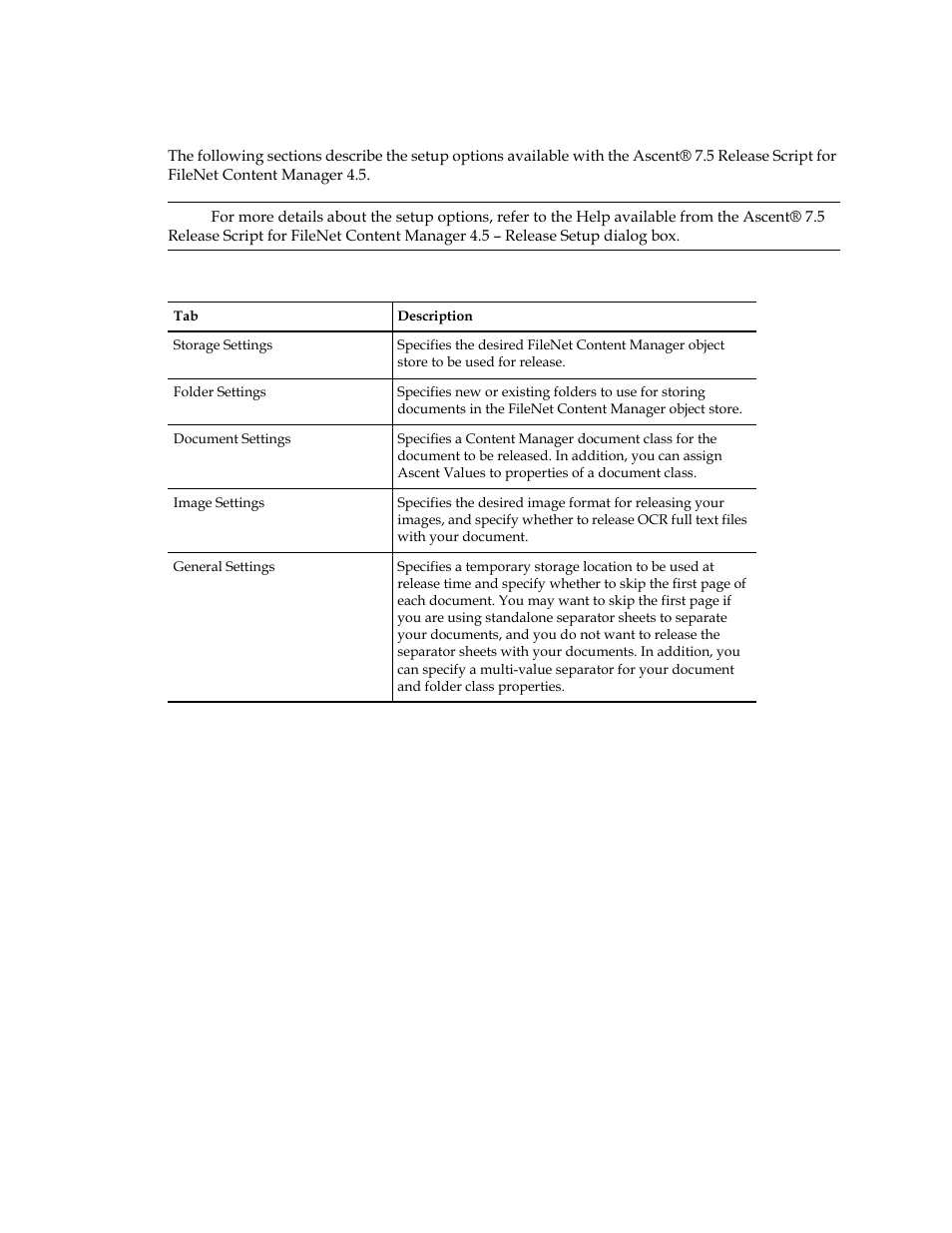 Setting up the release script | Kofax Ascen 7.5 Release Script for FileNet Content Manager 4.5 User Manual | Page 29 / 42