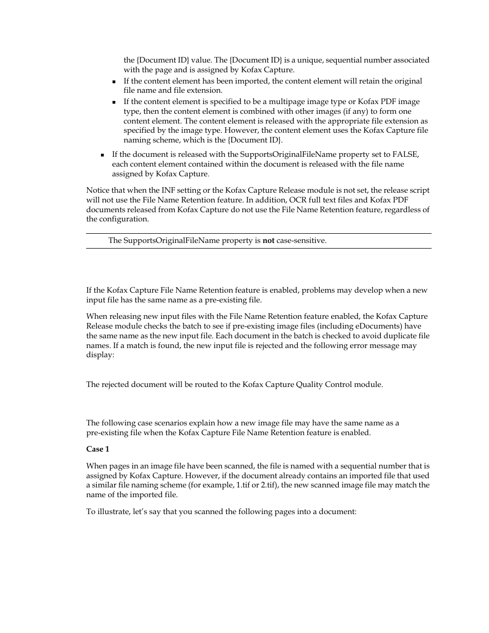 File name considerations, Duplicate file names | Kofax Capture 8.0 Release Script for FileNet Content Manager 5.0 User Manual | Page 16 / 30