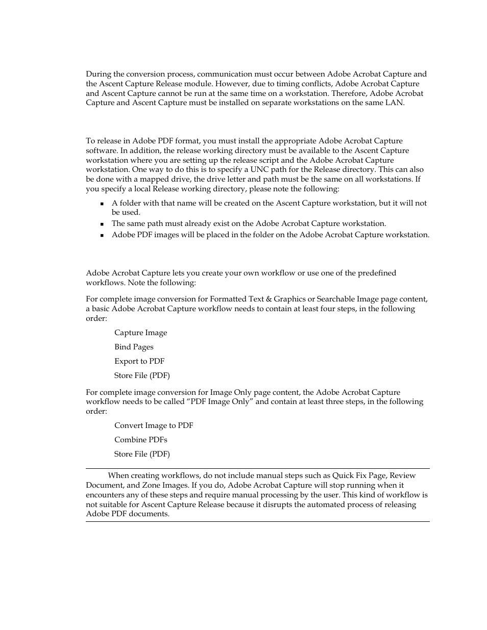 Releasing adobe pdf documents, Workflow steps | Kofax Ascen 7.0 Release Script for Hummingbird DM 5.0-5.1 User Manual | Page 21 / 46