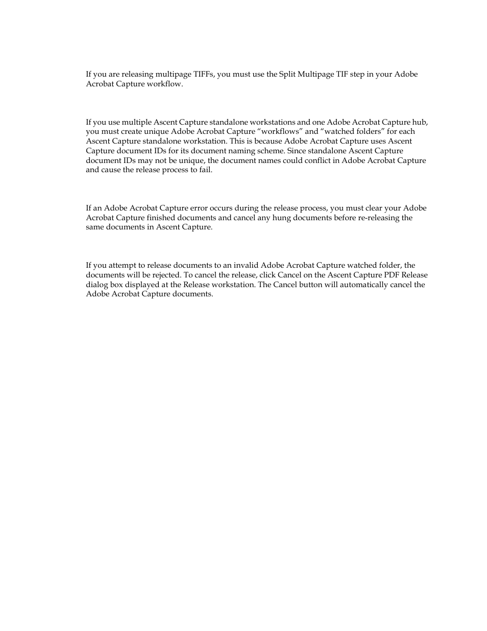 Re-releasing documents in error, Invalid watched folders | Kofax Ascen 7.0 Release Script for Hummingbird DM 5.0-5.1 User Manual | Page 22 / 46
