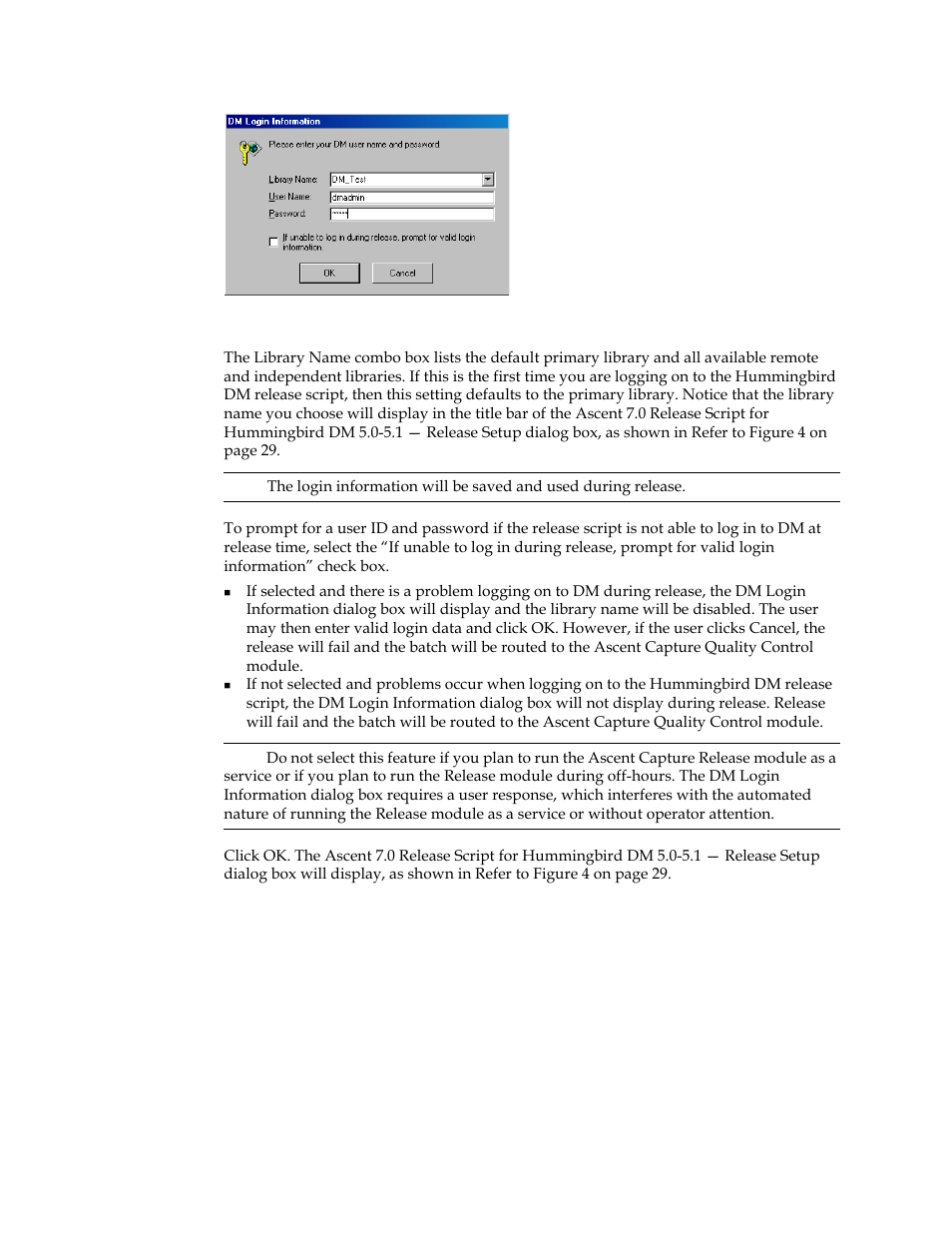 Kofax Ascen 7.0 Release Script for Hummingbird DM 5.0-5.1 User Manual | Page 28 / 46