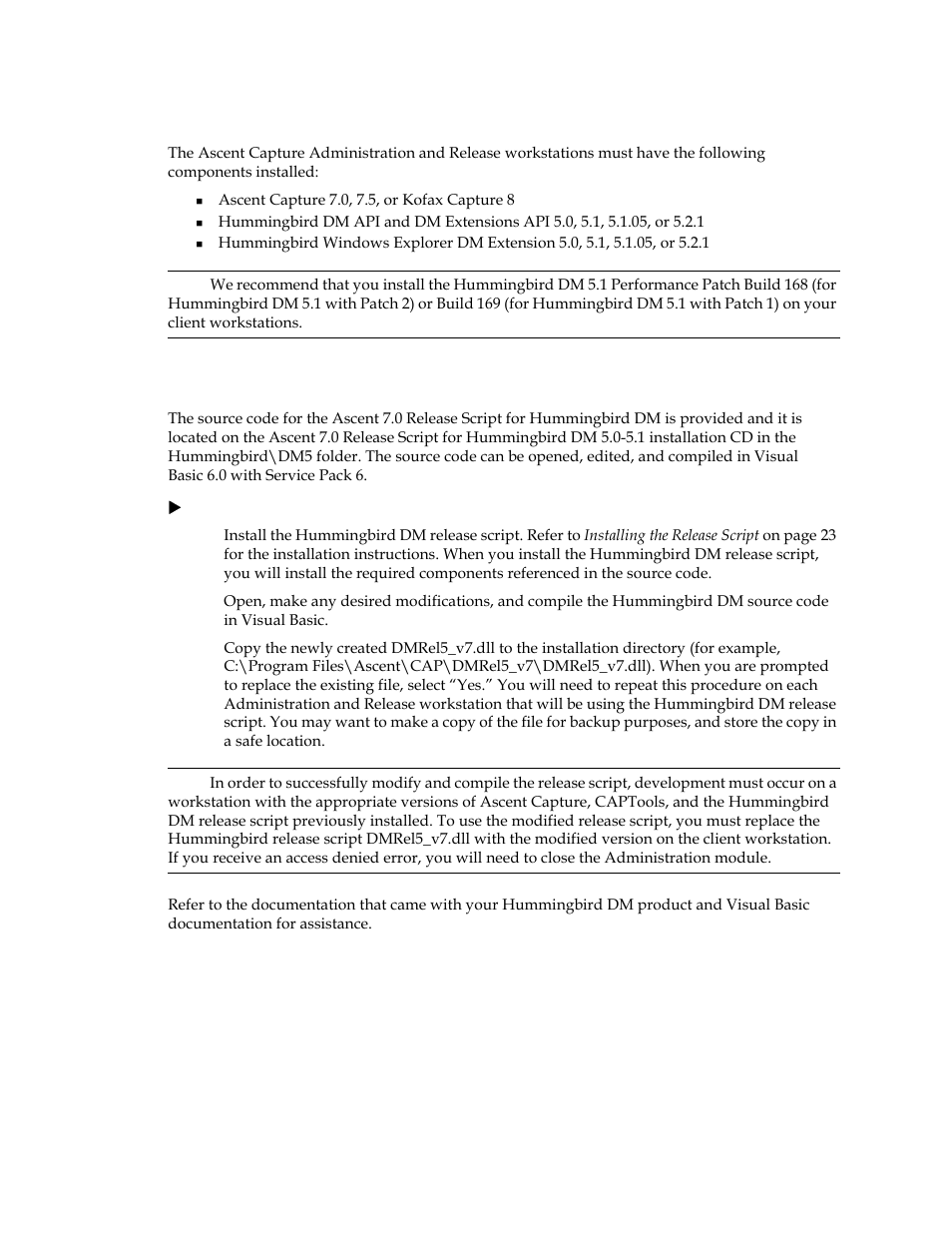Source code | Kofax Ascen 7.0 Release Script for Hummingbird DM 5.0-5.1 User Manual | Page 9 / 46