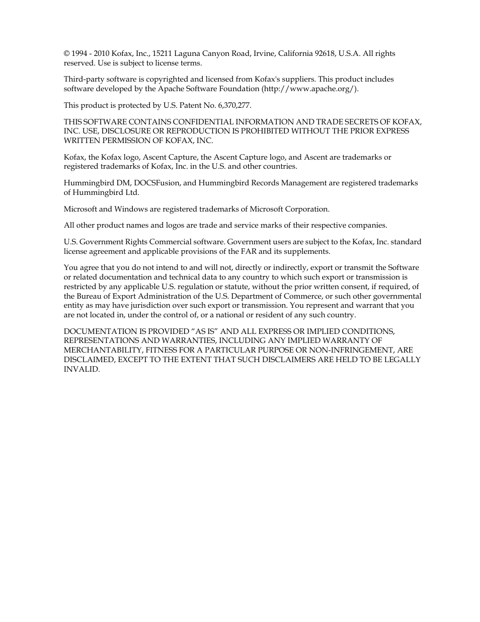 Kofax Ascen 7.5 Release Script for Hummingbird DM 6.0 User Manual | Page 2 / 45