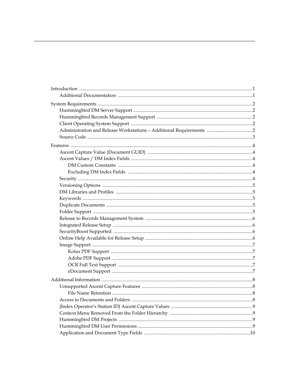 Kofax Ascen 7.5 Release Script for Hummingbird DM 6.0 User Manual | Page 3 / 45