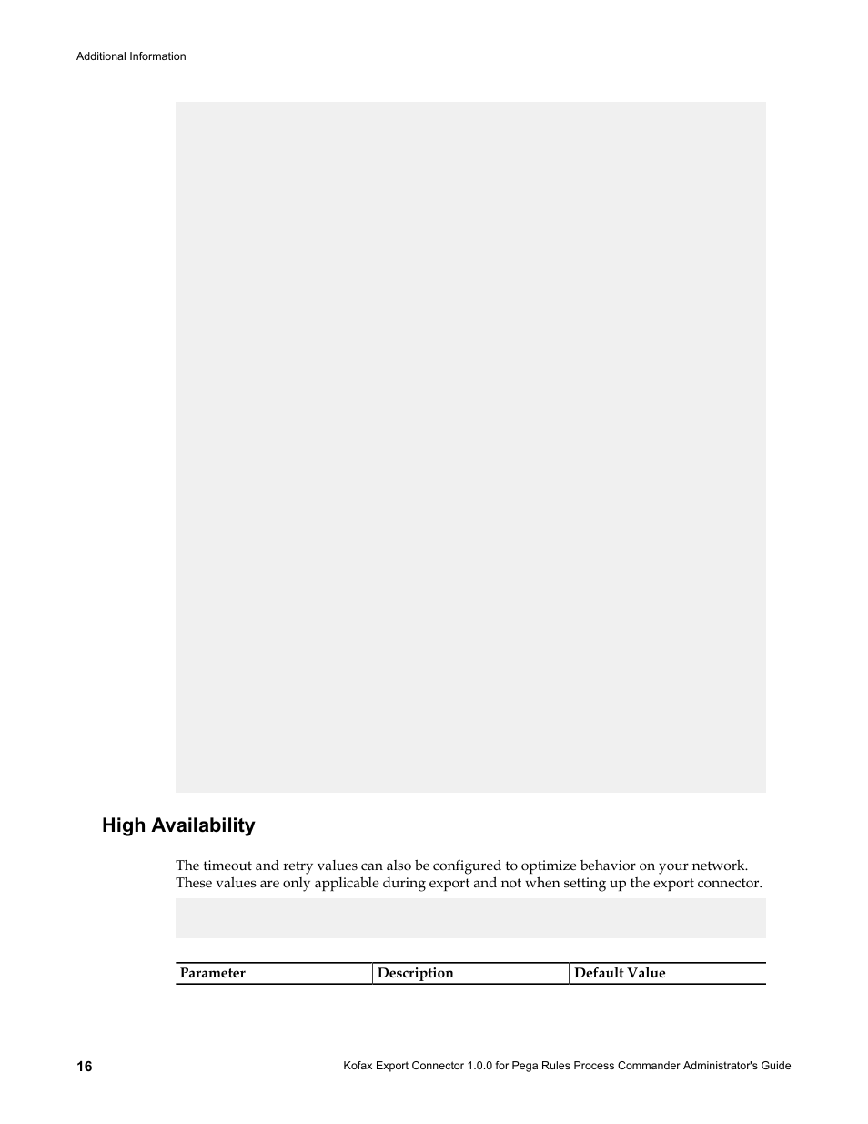 High availability | Kofax Export Connector 1.0.0 for Pega Rules Process Commander User Manual | Page 16 / 18