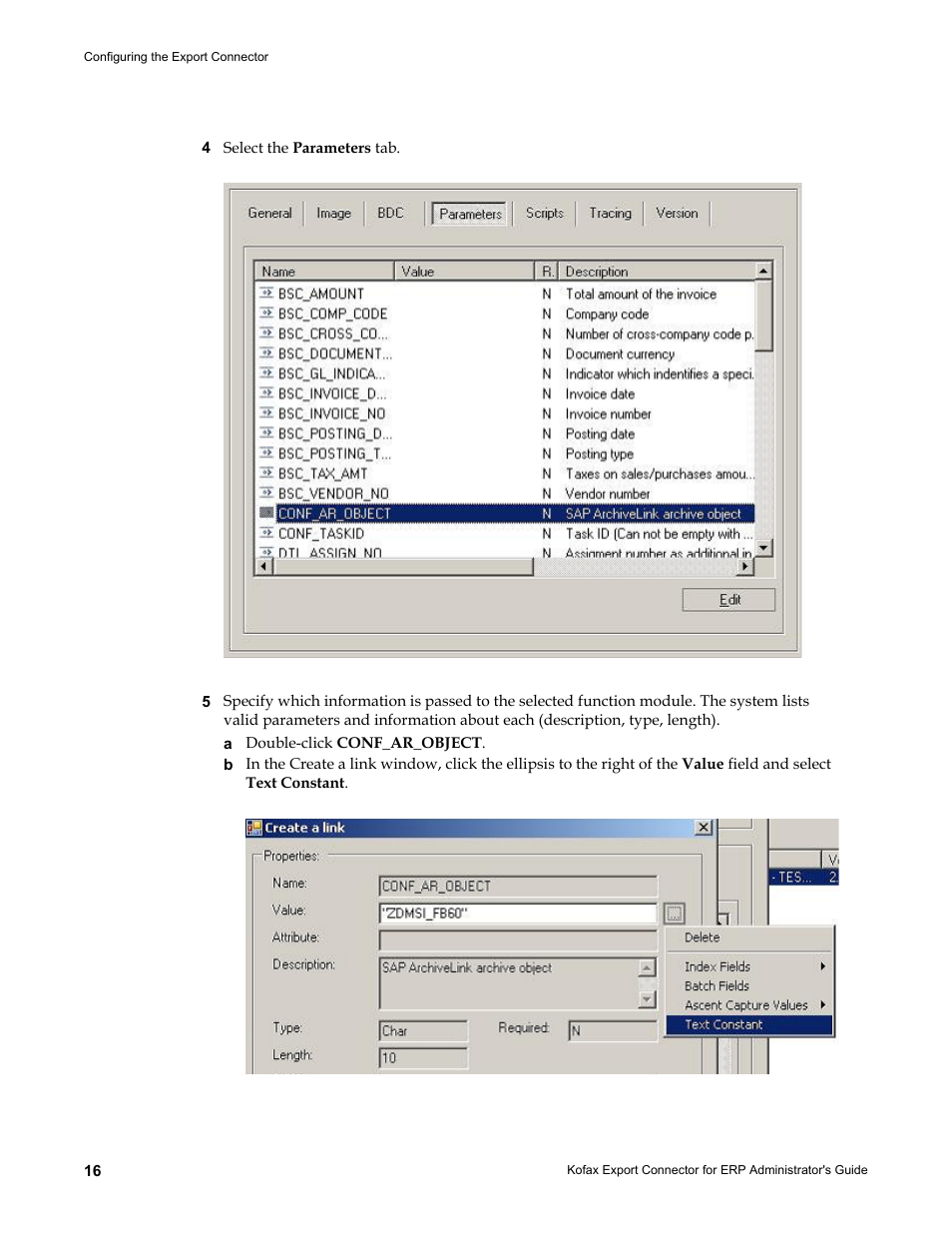 Kofax Export Connector for ERP 2.4.9 User Manual | Page 16 / 84