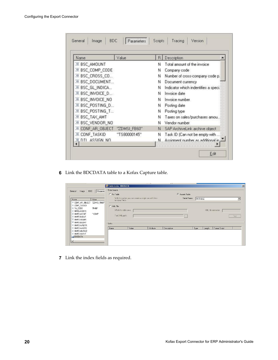 Kofax Export Connector for ERP 2.4.9 User Manual | Page 20 / 84