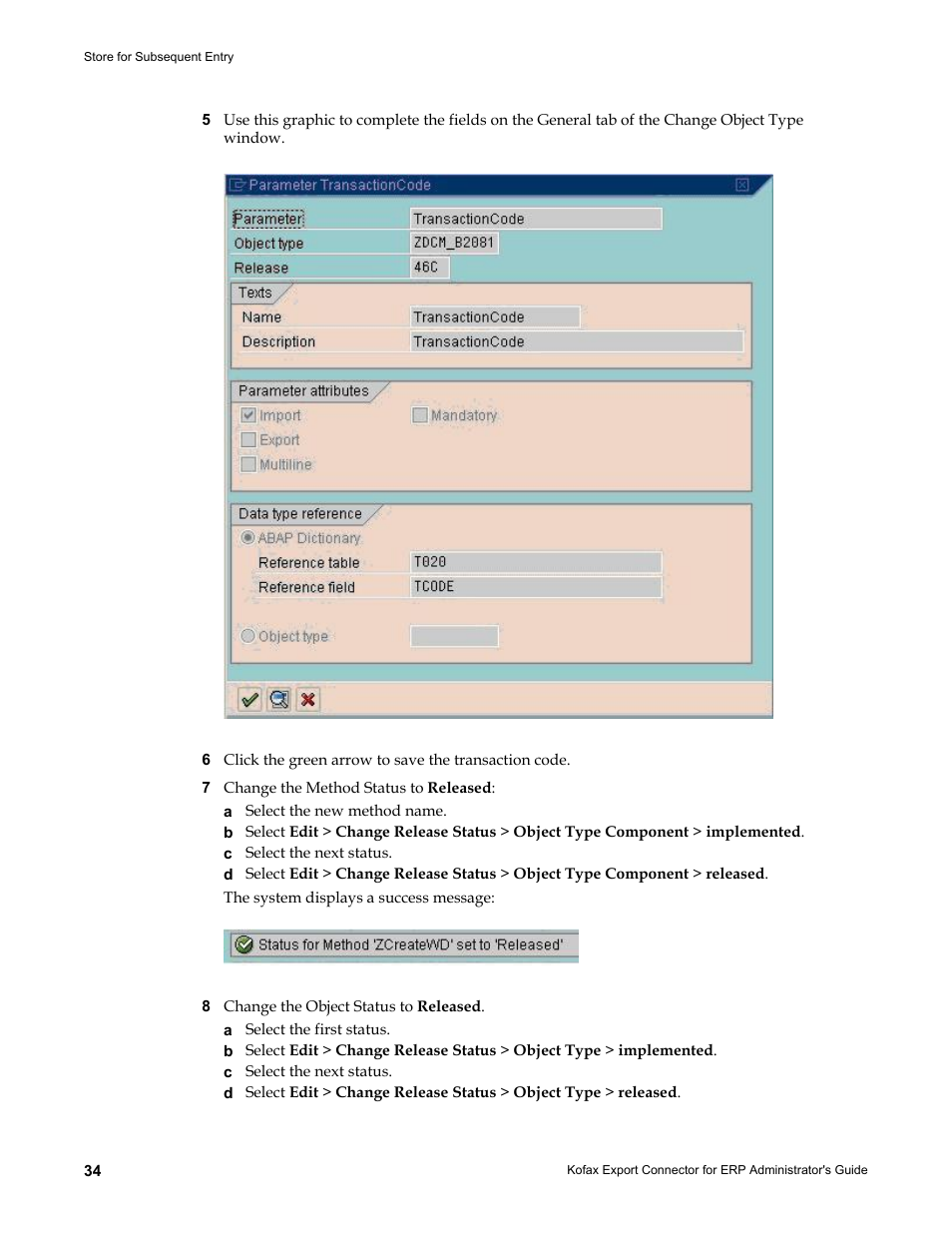 Kofax Export Connector for ERP 2.4.9 User Manual | Page 34 / 84