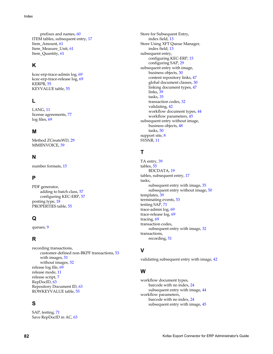 Kofax Export Connector for ERP 2.4.9 User Manual | Page 82 / 84