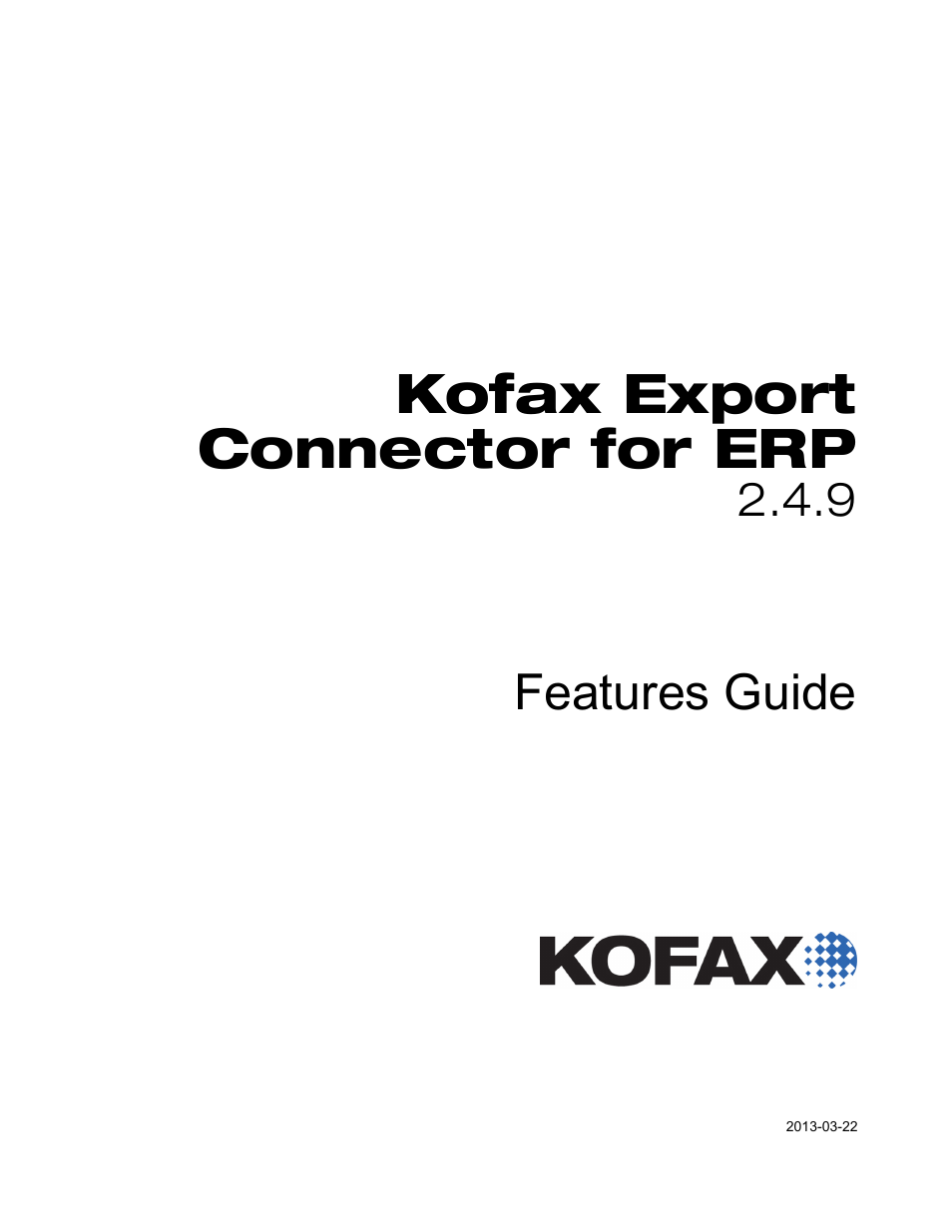 Kofax Export Connector for ERP 2.4.9 User Manual | 26 pages