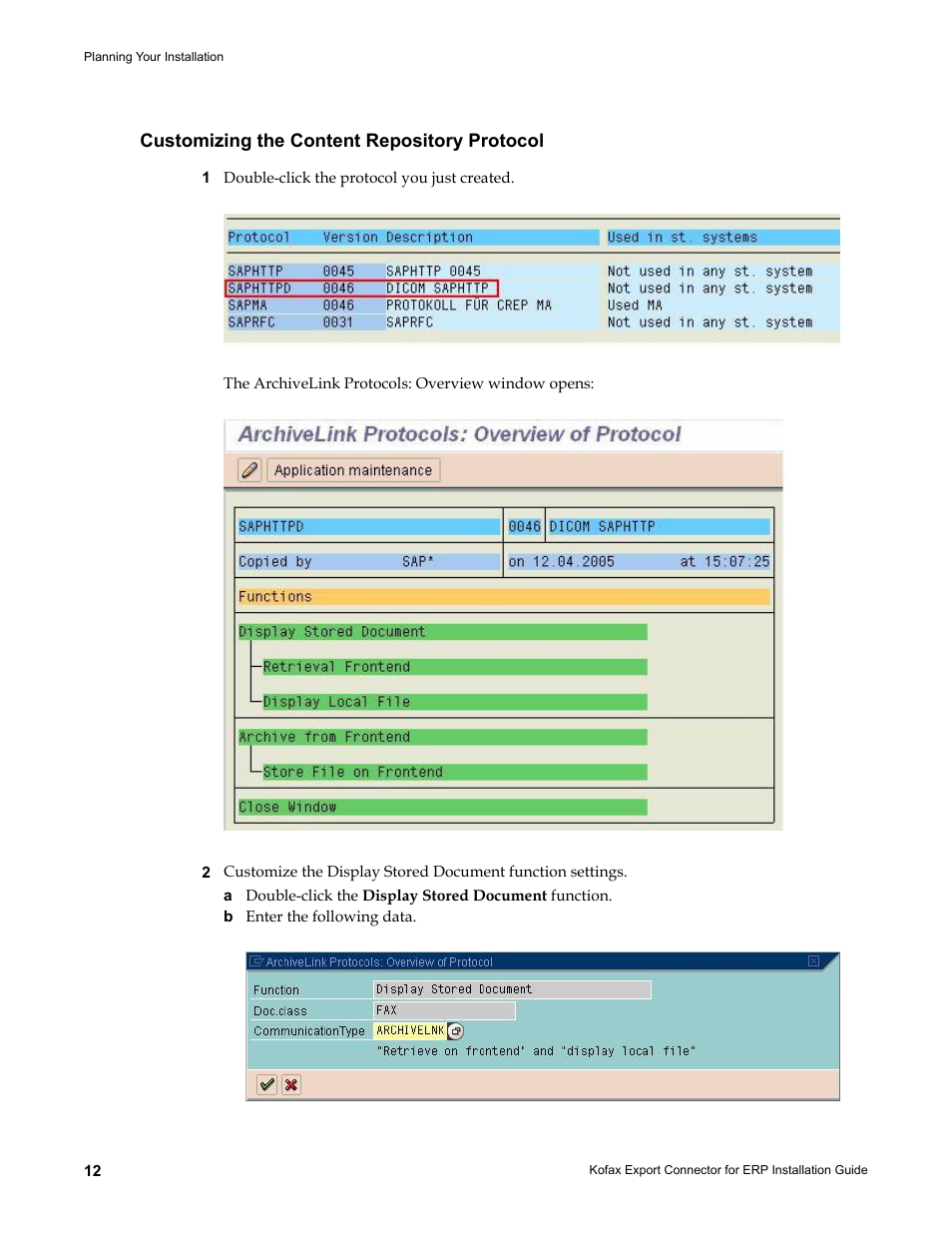 Customizing the content repository protocol | Kofax Export Connector for ERP 2.4.9 User Manual | Page 12 / 34