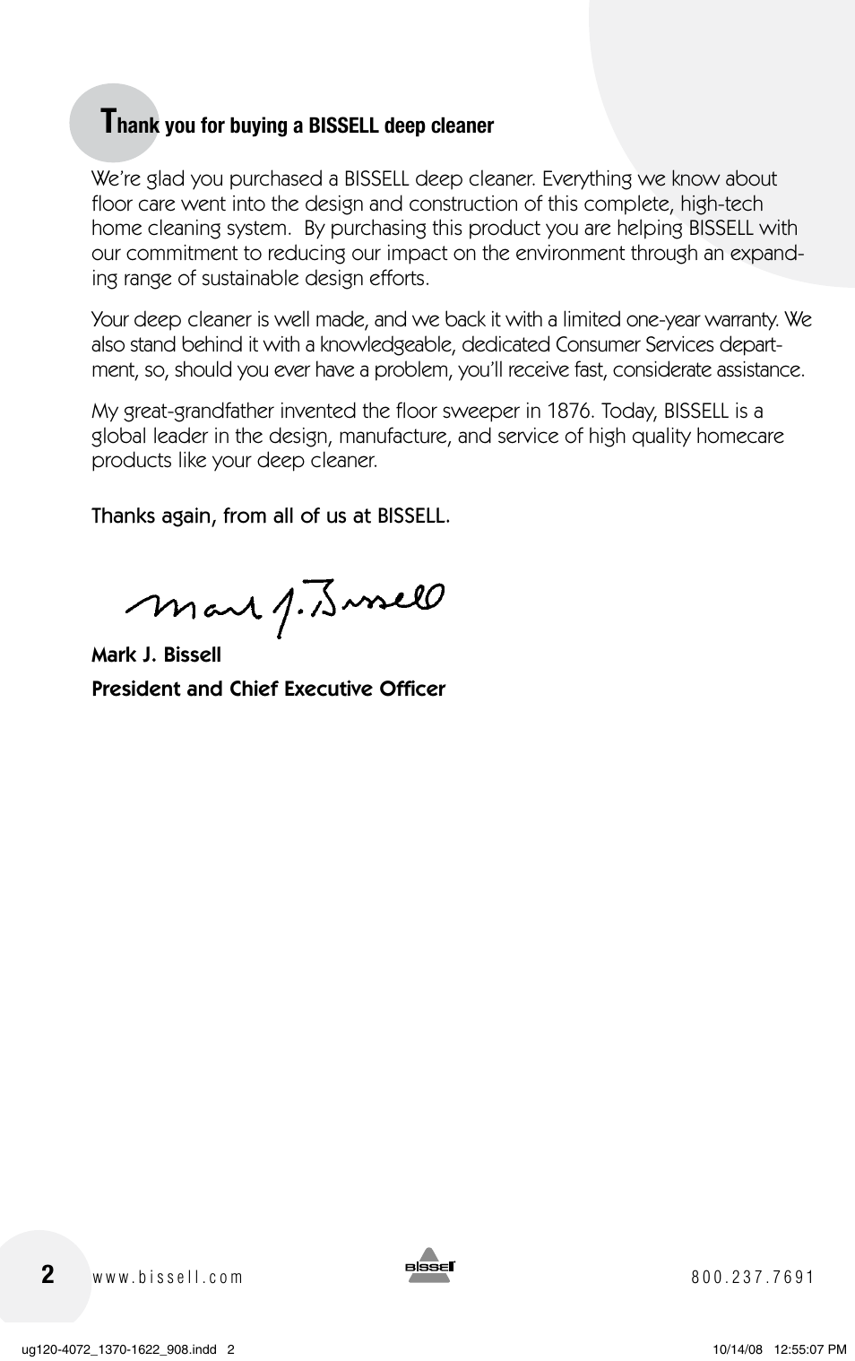 Bissell POWERSTEAMER 1622 User Manual | Page 2 / 12