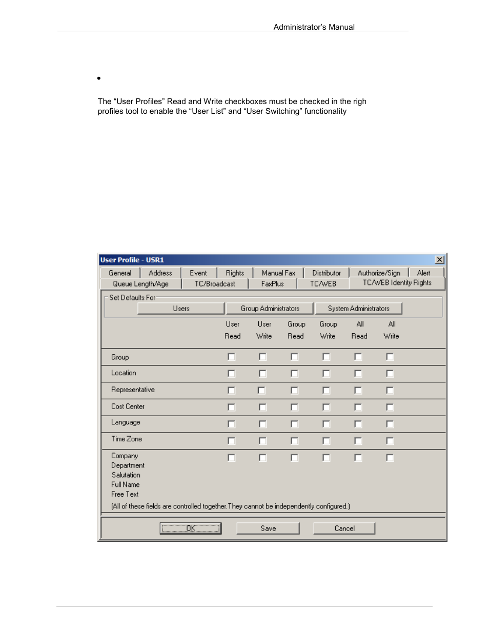 14 tc/web identity rights | Kofax Communication Server 10.0.0 User Manual | Page 50 / 187