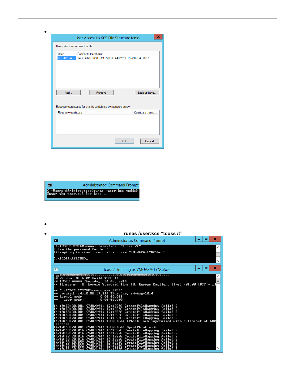 Maintenance of encrypted tcoss, 2 maintenance of encrypted tcoss | Kofax Communication Server 10.0.0 User Manual | Page 116 / 137