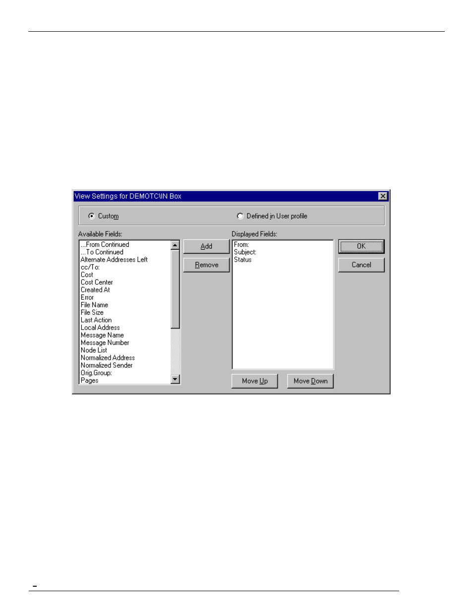 2 view settings window | Kofax Communication Server 10.0.0 User Manual | Page 66 / 109