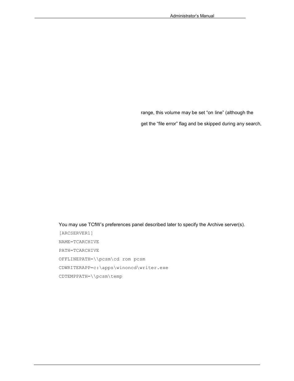 Specifying an archive server, Name and path (mandatory), Offlinepath (optional) | Kofax Communication Server 9.1 User Manual | Page 105 / 203