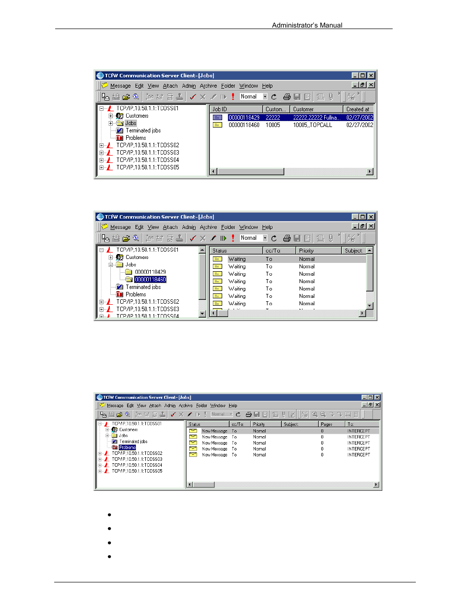 Terminated jobs, Problems | Kofax Communication Server 9.1 User Manual | Page 170 / 203