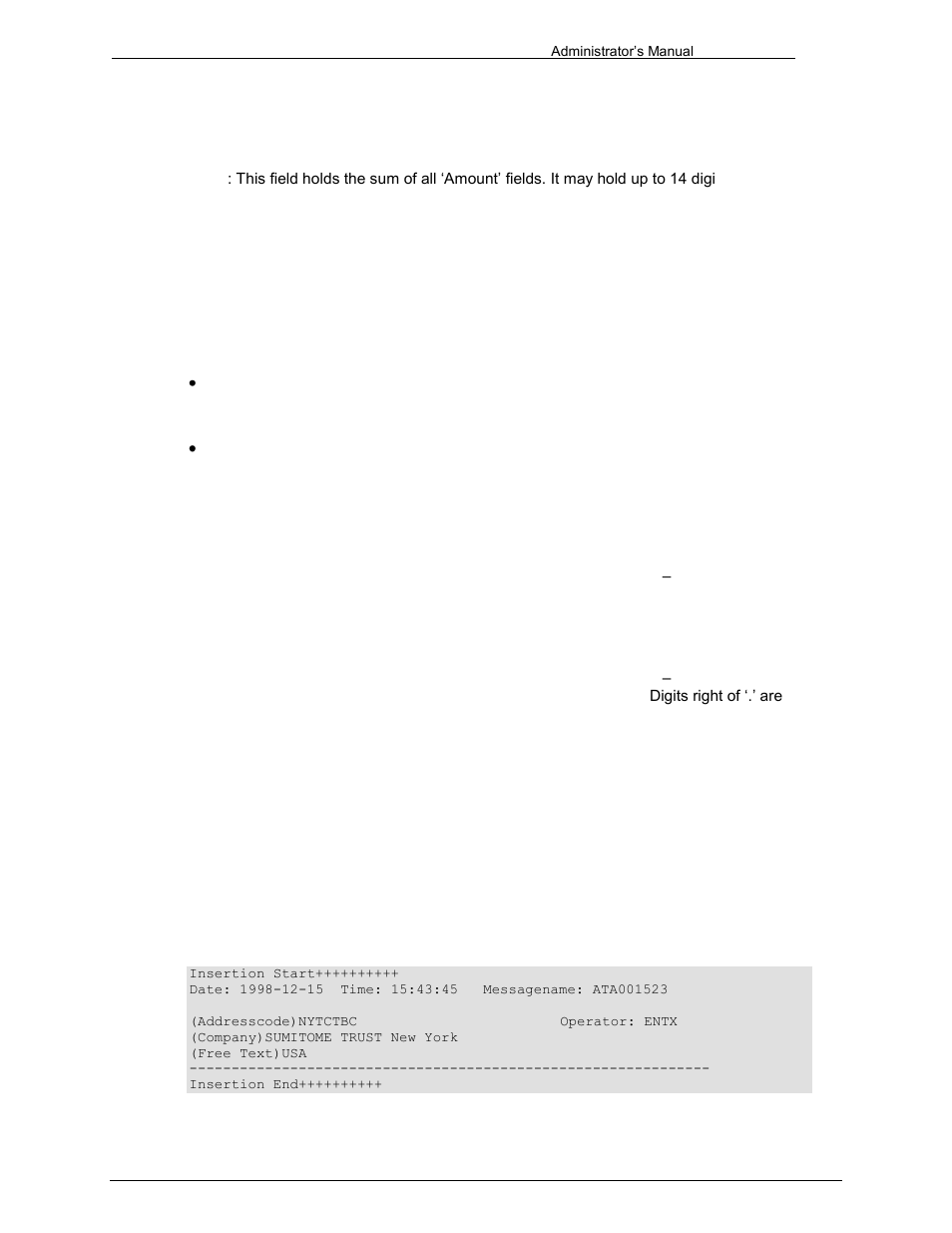 Function keys to enter the banking key information, Header-line insertion, Header | 3 header-line insertion | Kofax Communication Server 9.1 User Manual | Page 174 / 203