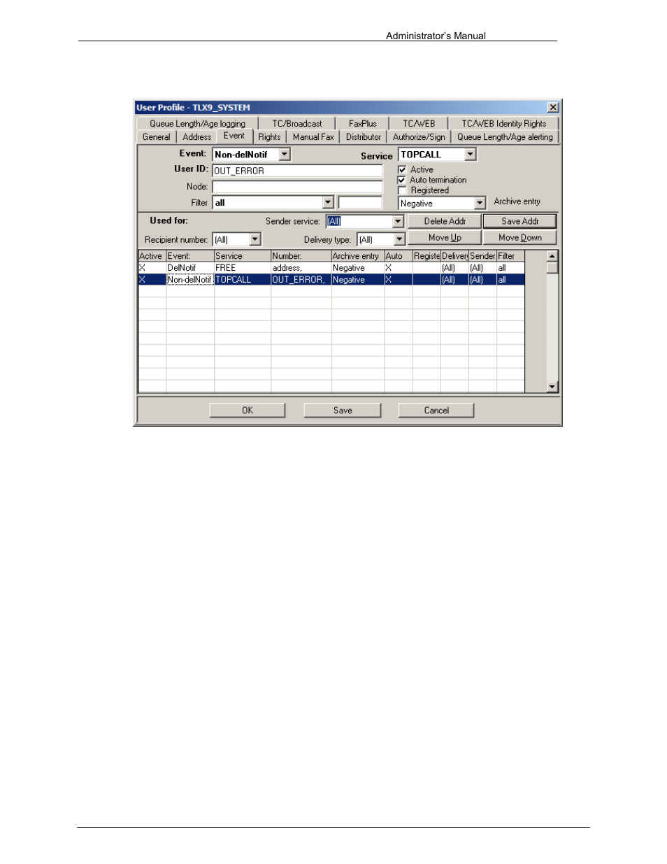 User x | Kofax Communication Server 9.1 User Manual | Page 182 / 203