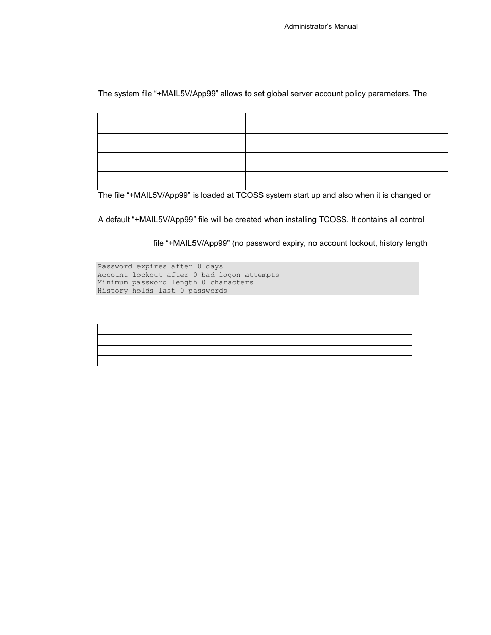 System account policy file, Retype password, Change own password | Kofax Communication Server 9.1 User Manual | Page 21 / 203