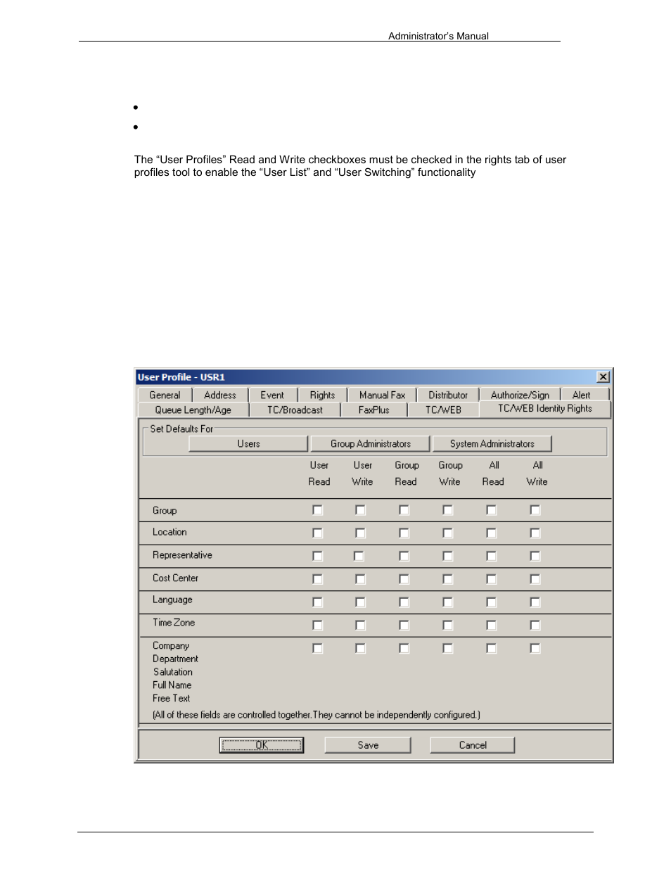 Tc/web identity rights, 14 tc/web identity rights | Kofax Communication Server 9.1 User Manual | Page 56 / 203